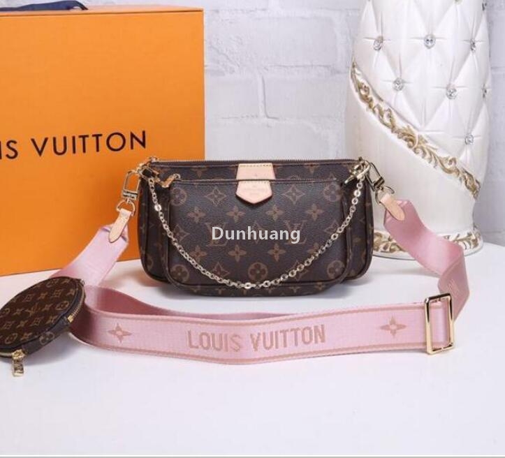 

Women Favorite multi pochette accessories shoulder bags lv louis 5 vitton 3pcs flower pattern leather purse crossbody bag