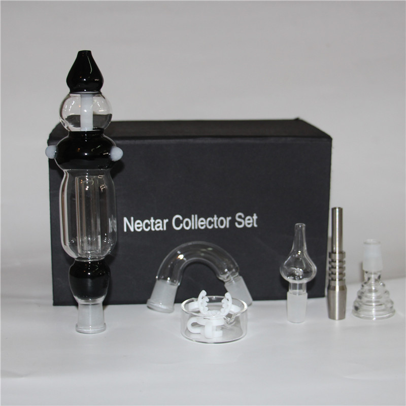 

hookahs Glass Nectar Collector Kit hookah 14mm Quartz Domeless Titanium Tip Straw Dab Bong Honeybird Accessories Rigs Water Pipes