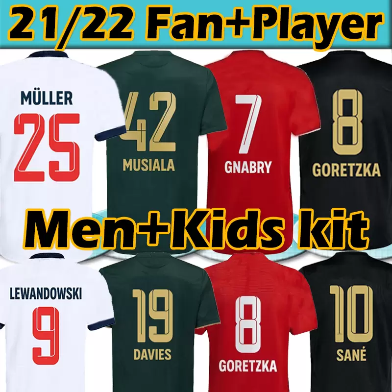 

2021 2022 Soccer Jerseys Fans Player Version SANE LEWANDOWSKI Oktoberfest Munich Men+kids Kits Football Shirt Training 4XL Thai COMAN GNABRY, Black;yellow