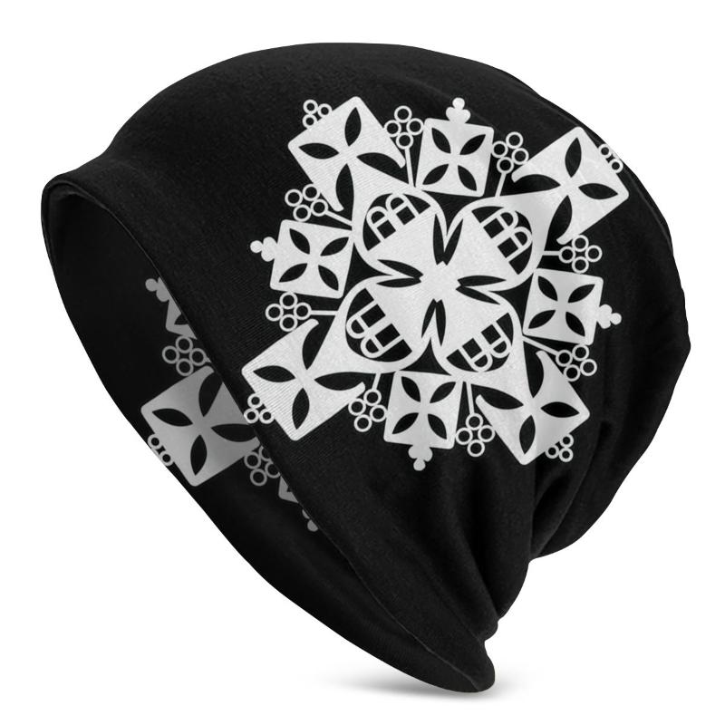 

Beanies White Cross Ethiopian Autumn Female Warm Double Used Casual Bonnet Hats
