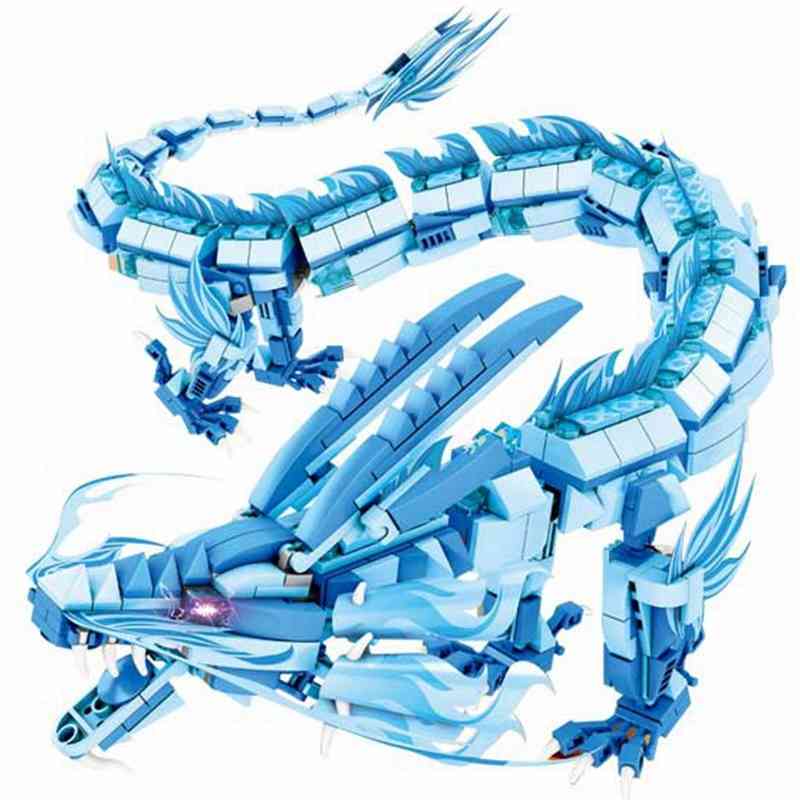 

Jurassic Dinosaur Park Art Sketch Chinese Ne Zha Animated Movie East Sea Dragon King Model set Building Blocks Toys For kid Gift 1008