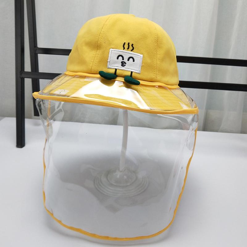 

Cloches Child Cute Bucket Hats Sun Visor Anti-spitting Protective Hat Dustproof Cover Kids Boys Girls Fisherman Cap Casquette 2021, Orange