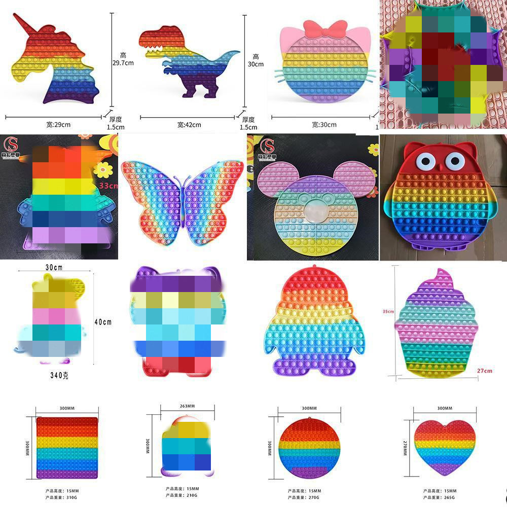 

Giant Push It Fidget Toys Finger Big Bubbles Sensory Silicone Puzzles Board Kids Fingers Penguin KT Fun Squeezy Squeeze Desk Toy 30CM Let Yourself Relax