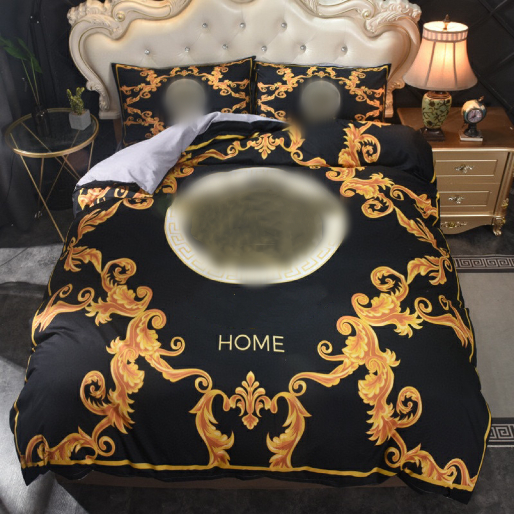 

2021 designer bedding sets cover fashion  size designers duvet cover 4 pcs set letter print summer luxury bed sheet pillow case, Same as pic