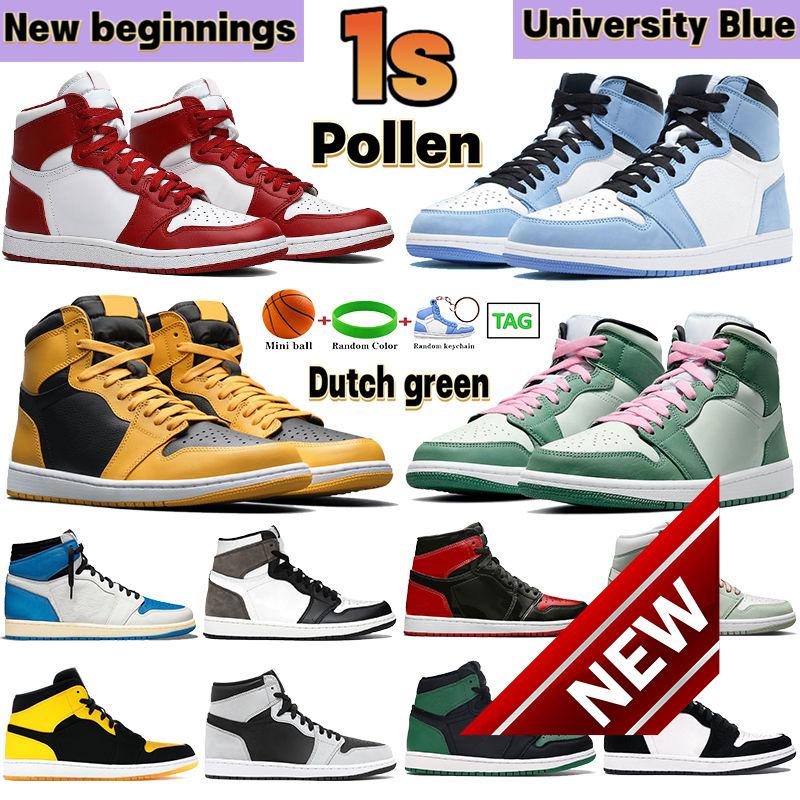 

2022 Men 1 1s Basketball Shoes University Blue New Beginnings Pollen Hyper Royal Patent Bred Shadow Dark Mocha Unc Heat Reactive Mens Women