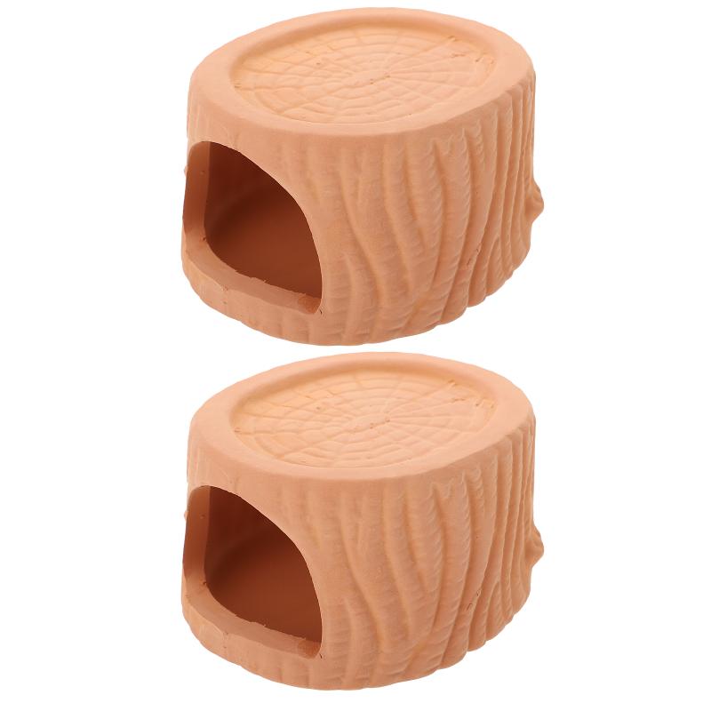 

Decorations 2 Pcs Fish Tank Stone Cave Artificial Aquarium Ceramic Hideout