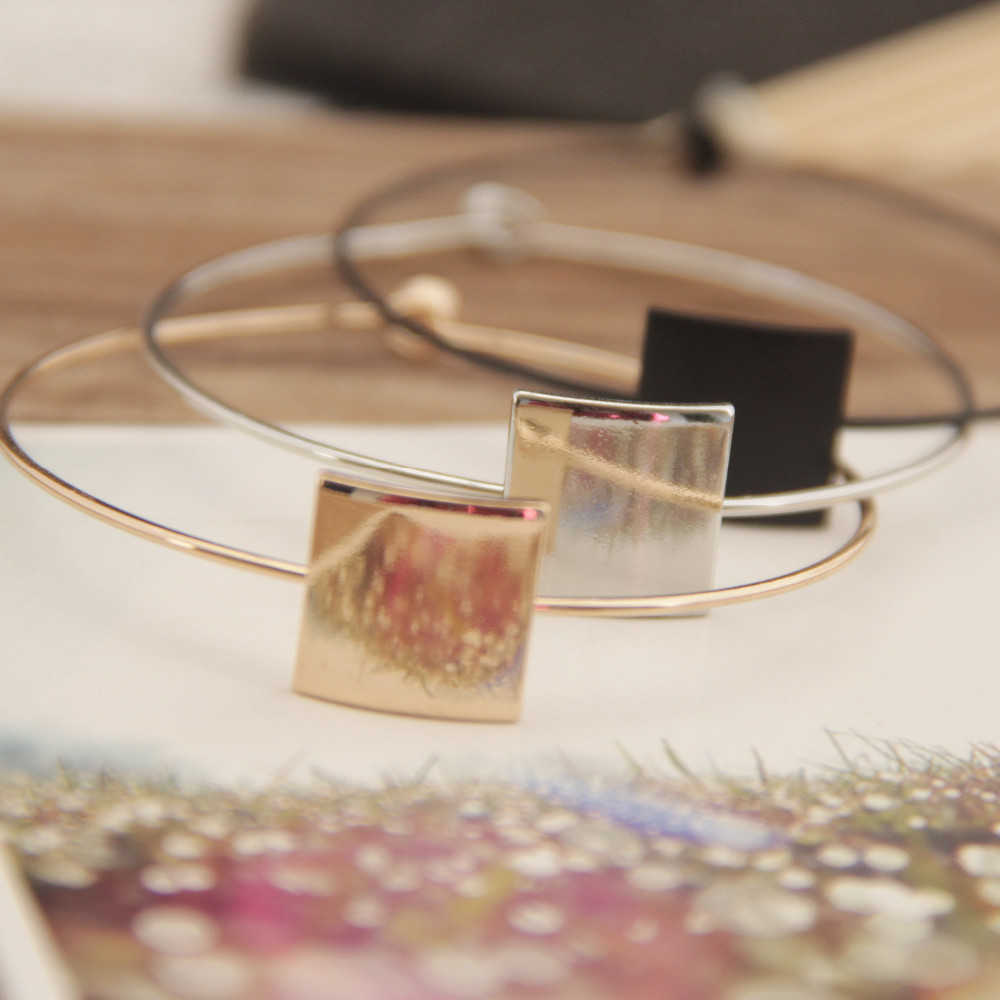 

Retro Fashion Geometric Squares Contracted the Bracelet Wedding Birthday Girl Q0719