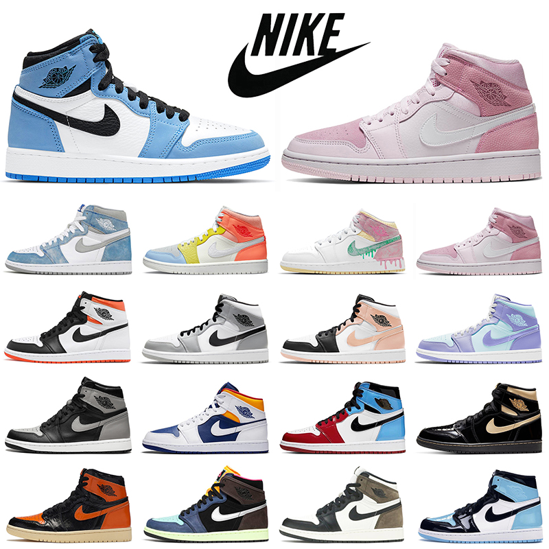 

Hyper Royal 1s Men Basketball Shoes Jumpman 1 University Blue Digital Pink Womens Mens Trainers Sports Sneakers size 36-46