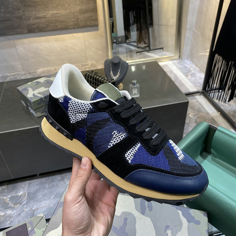 

Luxury designer fashion brand shoes man Camouflage sneakers Breathable Fabric shoe