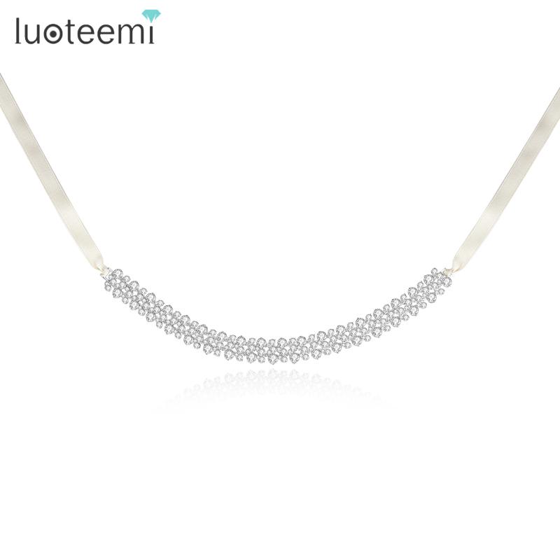 

Chokers LUOTEEMI Multiple Layer Cubic Crystal Choker For Women Aesthetic Wedding Bridal Gorgeous Jewelry Female Envio Gratis