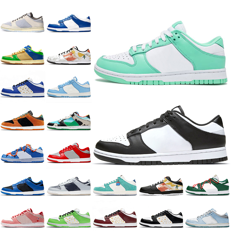 

2021 Top Quaity Women Mens SB Dunk Running Shoes Low Black White Green Glow OFF Skatboard Sneakers Coast Kasina Navy Street Hawker Trainers