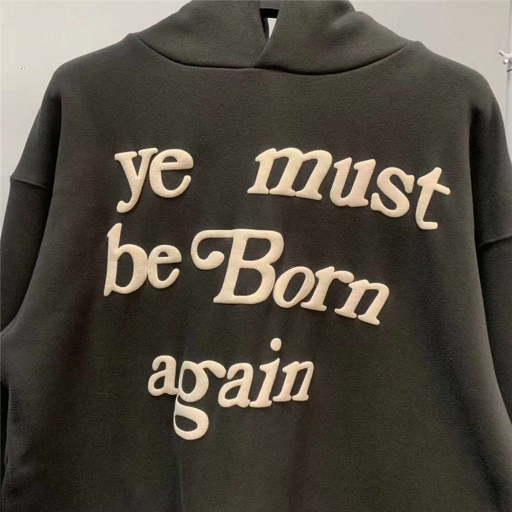 

3D Foam Printing Kanye West cpfm ye must be born again Pullover Men Women 1:1 High Quality Sweatshirts Kids See Ghosts Hoodie vip, Beige