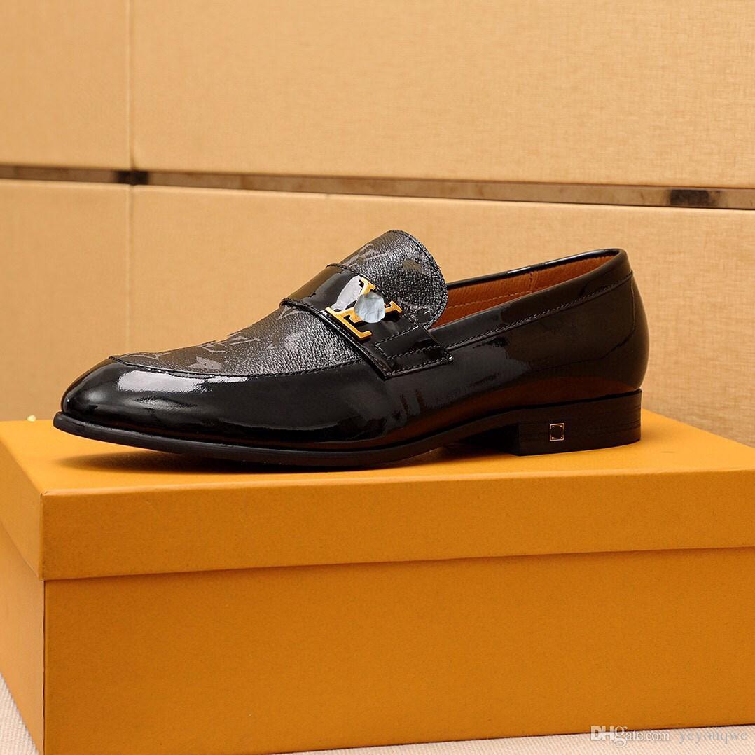 

MM 2022NEW LUXURY BRAND top LEATHER FASHION MAN Business DESIGNER DRESS Loafers Pointy Black SHOES Oxford Breathable Formal Wedding SHOES A2