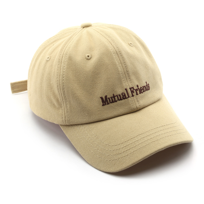 

Japanese Womens Retro Alphabet Embroidery Curved Brim Baseball Cap Outdoor Fashion Sports Sun Protection Sunshade Characteristic Peaked Cap, Khaki