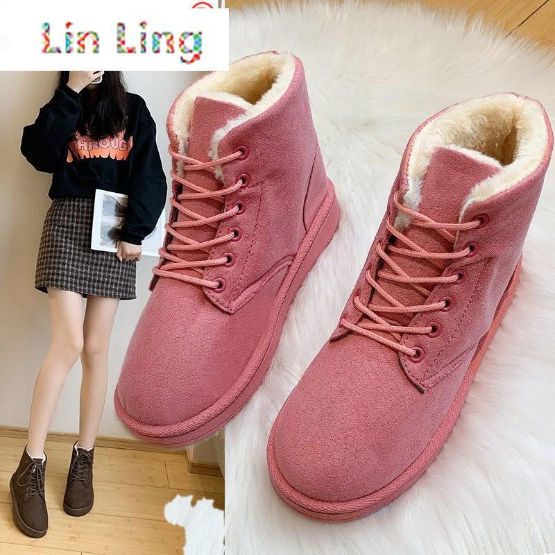 

Boots Women Plus Size Snow Boot For Winter Shoes Heels Ankle Botas Mujer Warm Plush Insole Woman, Black