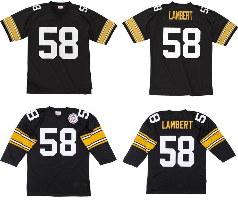 

Stitched football Jersey 58 Jack Lambert 1975 Mitchell & Ness retro Rugby jerseys Men Women Youth S-6XL, Stitched jersey