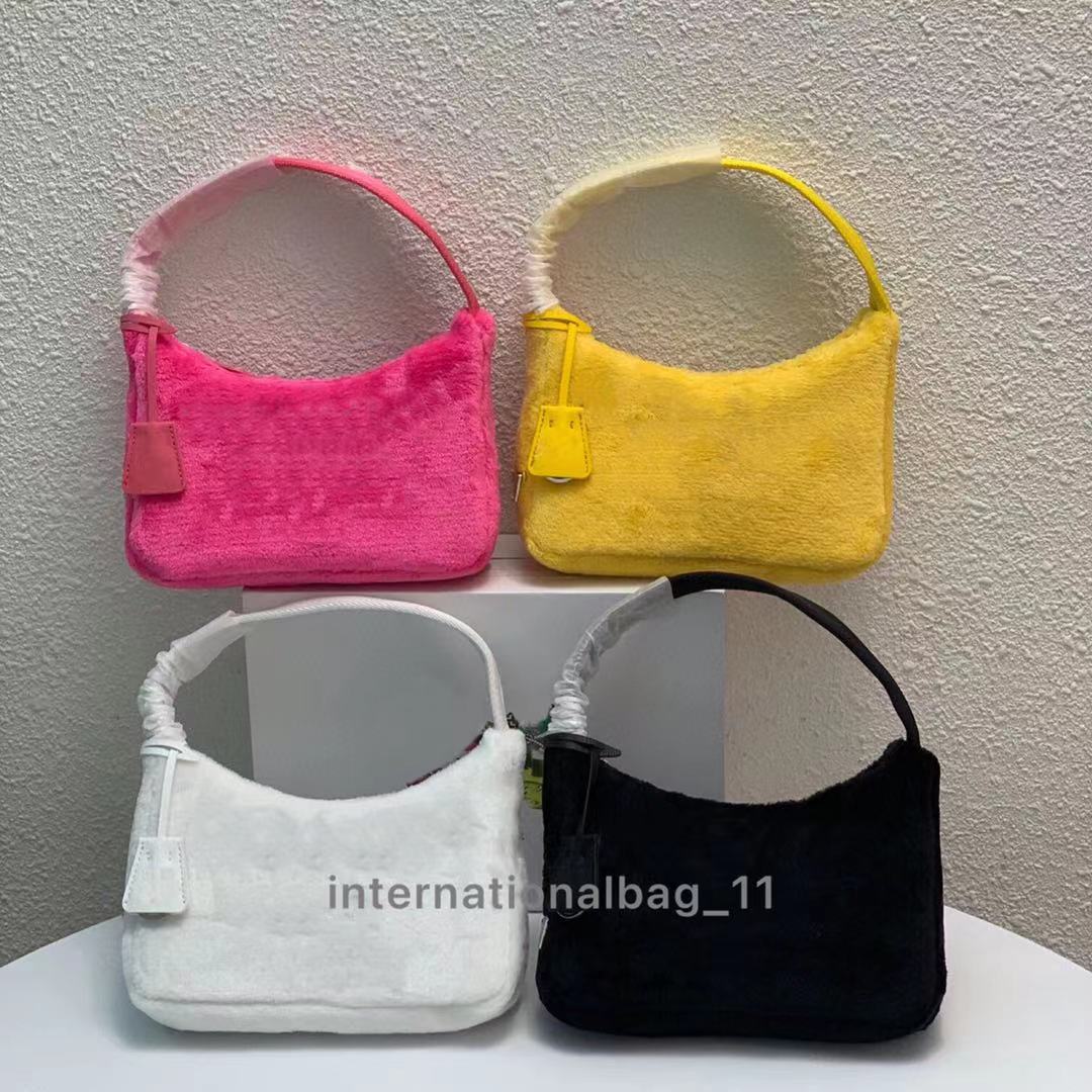 

Plush shoulder bags Designer fall/winter feminine fashion handbag cute solid color Letter underarm bag wallet, Customize