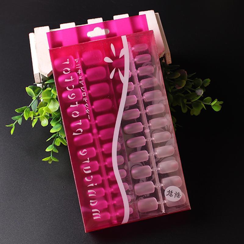 288pcs False Nails Art Fake Finger Tips Slim Full Cover Transparent Acrylic Gel False Nail Stickers Ultra-thin Nails Art Tools-image-691788376