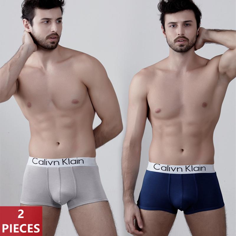 

Underpants 2Pcs Seamless Men's Boxer Underwear Calivn Klain Letter Men 3D Pouch Shorts Man Boxershorts Panties For Male Tanga, Black;white