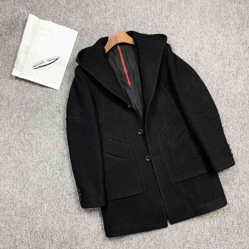 

Men's Wool & Blends wools coat Paris fashion casual jacket men jackets running overshirt female NI Offset Badge Baseball shirts Print street WSX0, Black