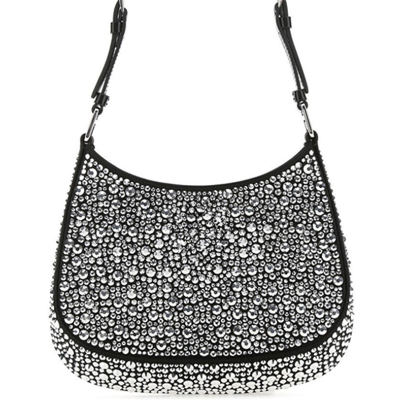 

Woman diamonds bag Crossbody Hobo designer Shoulder bags female purses, Silver