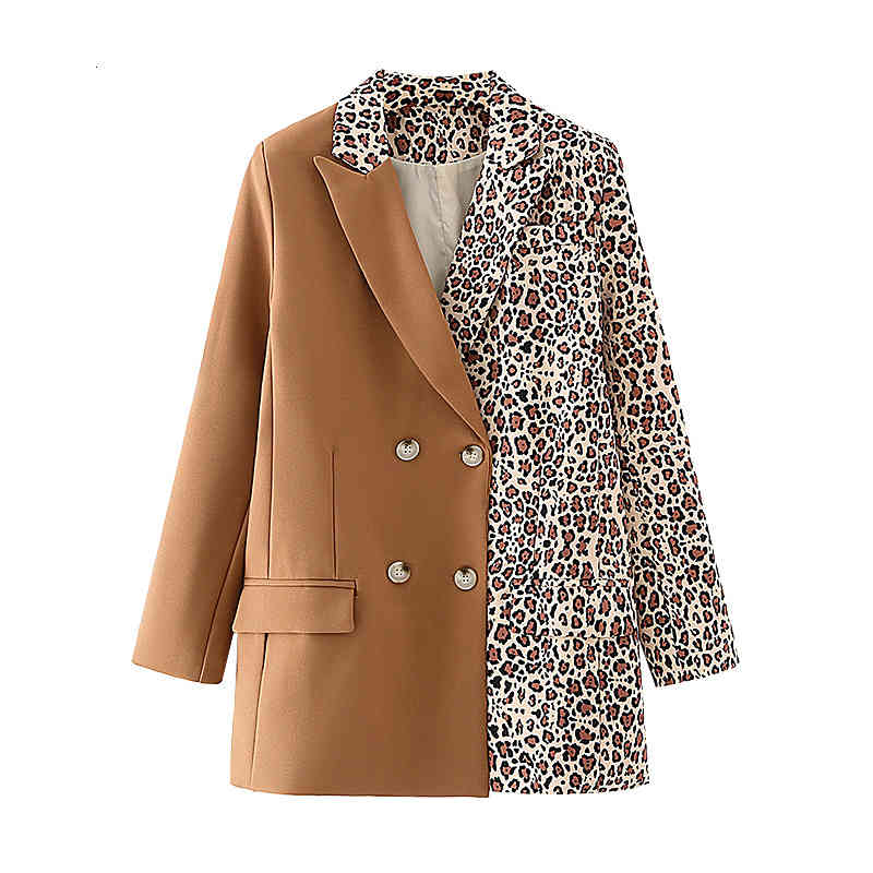 Women&#039;s Suits & Blazers Elegant Women Leopard Print Jacket Fashion Ladies Notched Collar Streetwear Female Chic Pocket Patchwork C-image-700289972