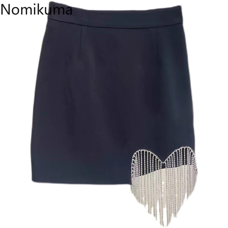 

Nomikuma Summer New Woman Skirts Korean Love Heart Tassel Irregular Skirt Casual A-line Mini Elegant Faldas De Mujer 6H336 210427, White