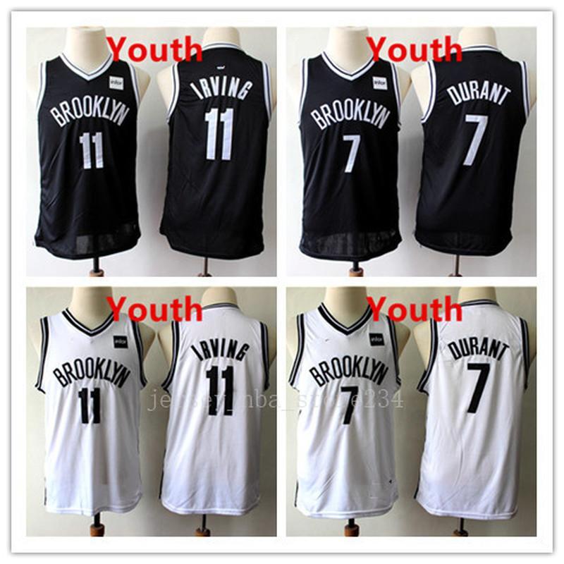 

Youth 11 Kyrie Irving Vancouver Brooklyn Nets Black White Jersey 7 Kevin Durant City Basketball Edition Stitched Vintage Jerseys, Black;red