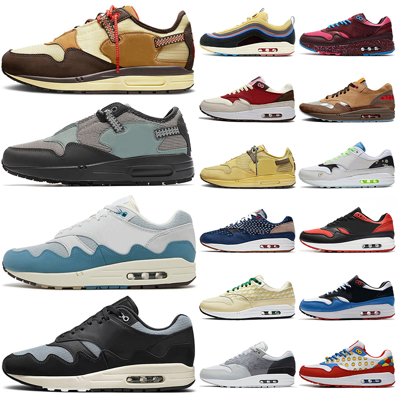 

2022 Top Quality 1 87 Running Shoes Men Waves Noise Aqua Baroque Brown Cave Stone Bacon Bred Sneakers Elephant Patta Black White Pink Maxes