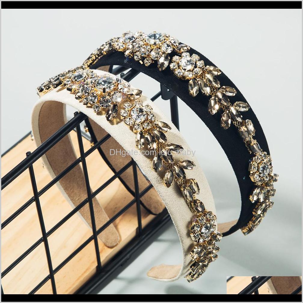 

Accessories Baroque Court Wind Super Flash Rhinestone Glass Diamond Flower Band Female X4Kiv Headbands Ja9Og