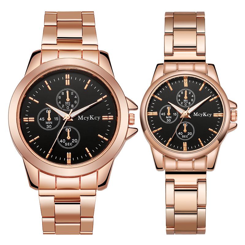 

Wristwatches Couple Watches Men's Ladies Simple Steel Band For Men And Women, Famale black
