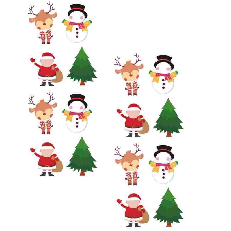 

Gift Wrap 20 Sheet Of Christmas Puzzle Stickers Lovely Cartoon Xmas