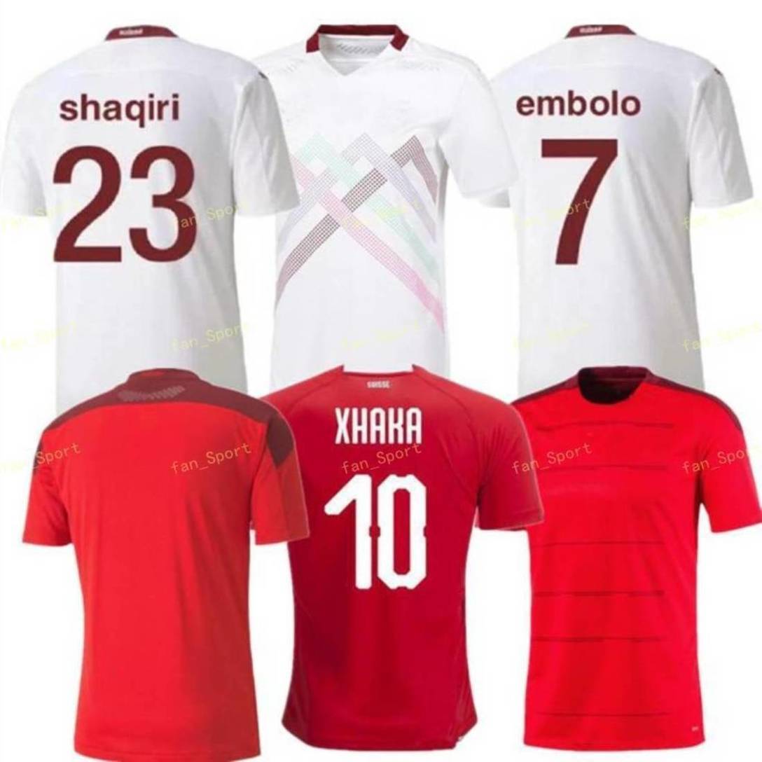 

2021 Switzerland Player Version Soccer jerseys 20 21 SHAQIRI SEFEROVIC INLER EMBOLO Home Away Fans Men Kids Football Shirts, Black;yellow