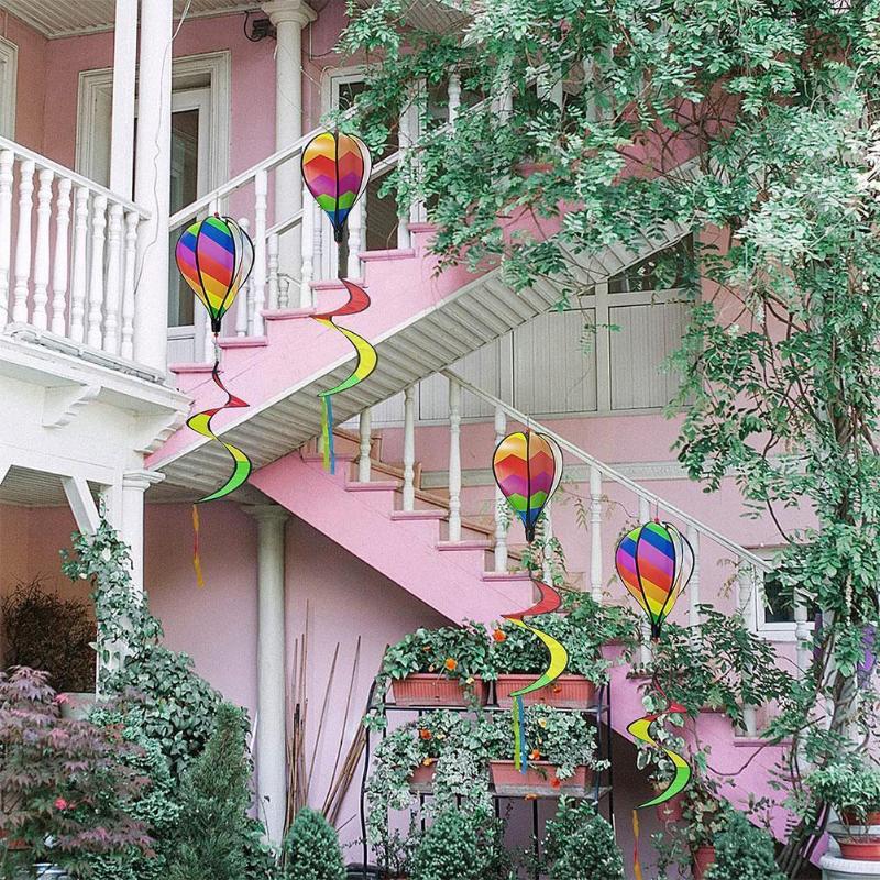 

Christmas Decorations Rainbow Air Balloon Wind Turns Sequins Rotating Windmill Garden Decoration Colorful Decor String A7d1