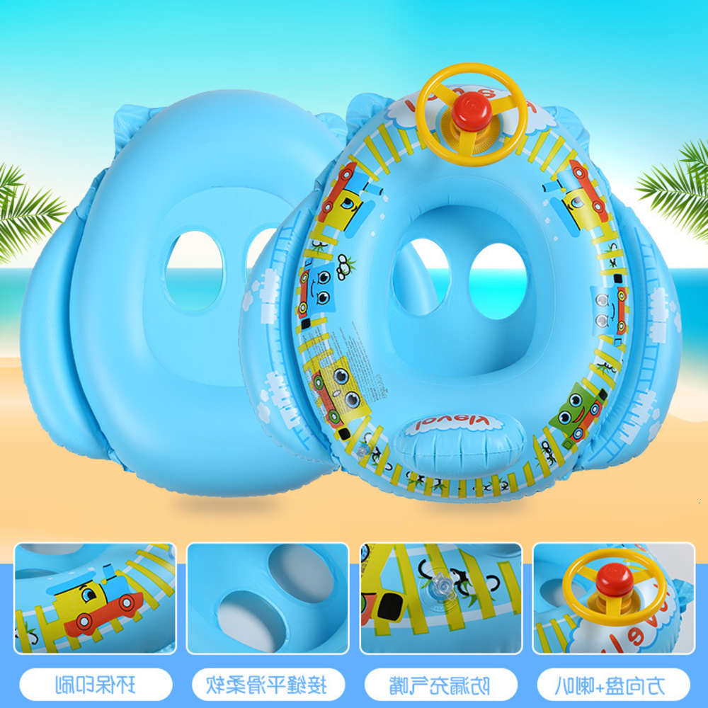 

Swimming ring Straight hair baby swimming boat children seat ring thickening with horn steering wheel inflatable cartoon yacht s199