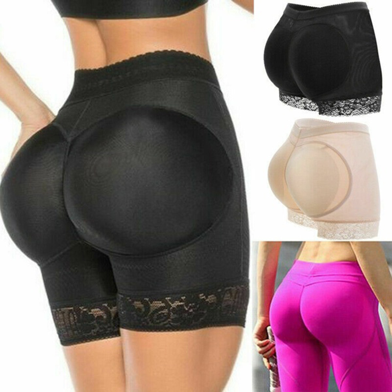 

Womenss Padded Butt Lifter Underwear Body Shaper Hip Enhancer Shapewear Shorts Seamless Lace Breathable Booty Panty, Beige