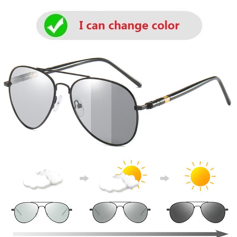 

Sunglasses Pochromic Men Plorized Chameleon Glasses Change Color Sun Pilot Sunglass Day Night Vision Driver Eyewear