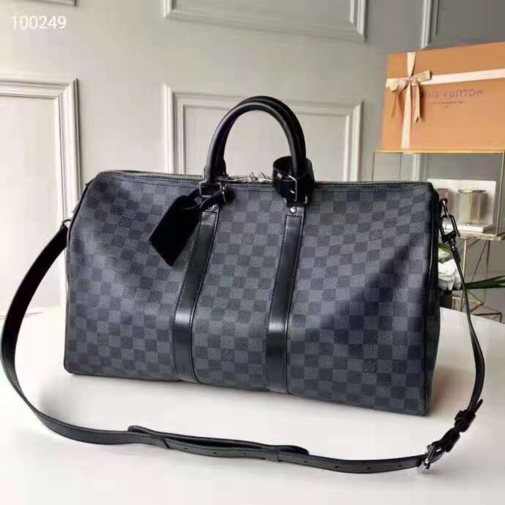 

Designers handbag Duffel Bags 45CM 55CM luxury large capacity travel sale High quality women men Genuine Leather shoulder Fashion bag carry rivets with lock head 019, Dustbag