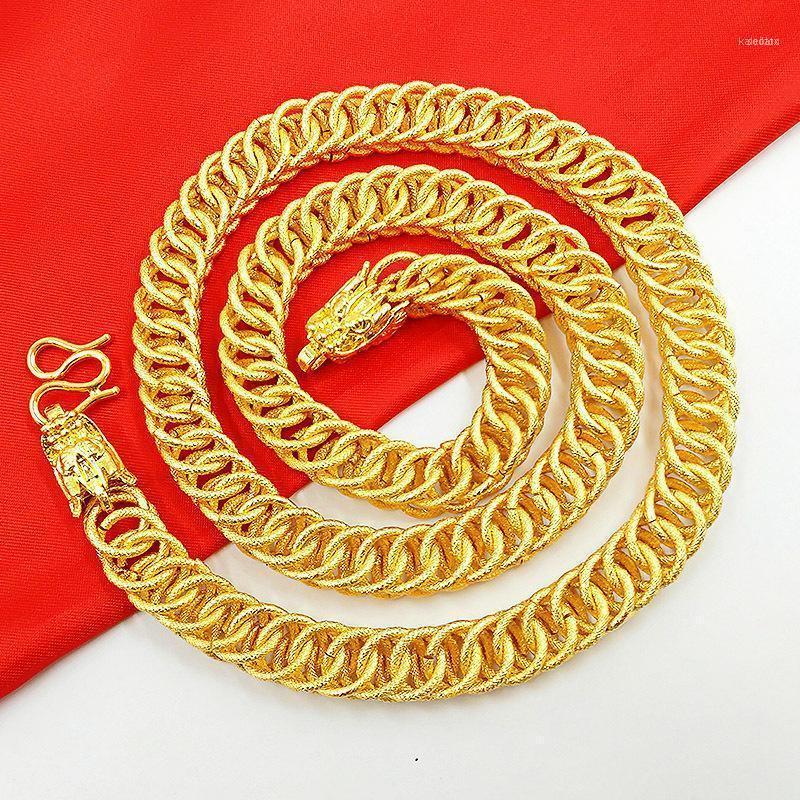 

Chains LUXURY 14K GOLD NECKLACE FOR MEN WEDDING ENGAGEMENT FINE JEWELRY CHARMS YELLOW DRAGON DESIGN LASTING NO FADING1