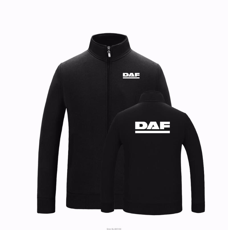 

Men's Hoodies & Sweatshirts Arrived Winter Solid Color Stand Collor DAF Sweatshirt Zipper Man Women Fashion Coats Standard Jackets, Black