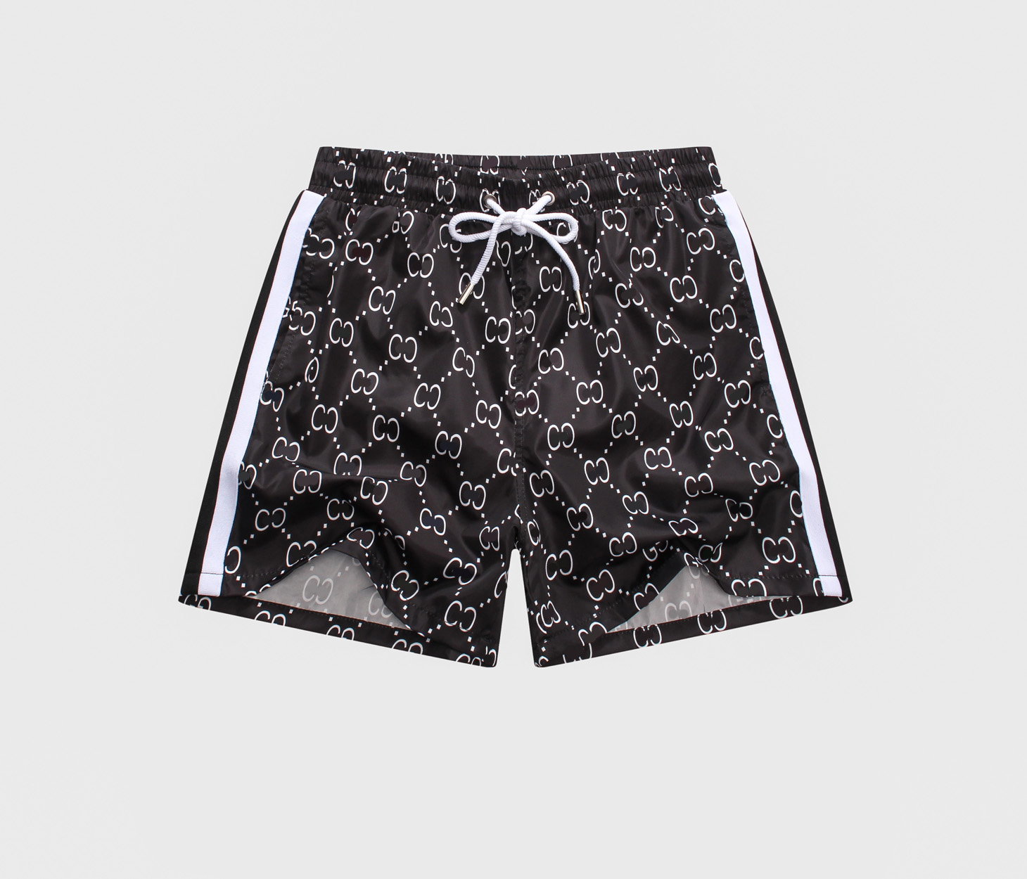 

Summer Men Drawstring Beach Short Pants Casual Jogger Sweathshorts plus size Workout Gym High Quality Swim Trunks, White;black