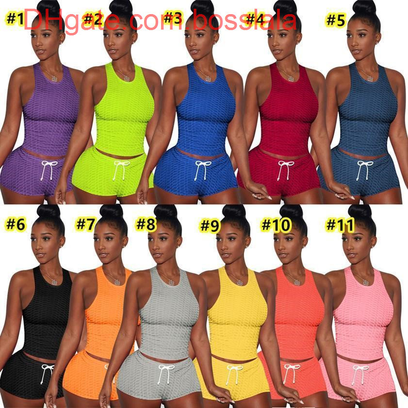 

S-XXL Summer Women Sexy Short Set Outfits Two Pieces Set Tracksuit Jogger Suits Tank Top+shorts Solid Color Sweatsuit, Multi
