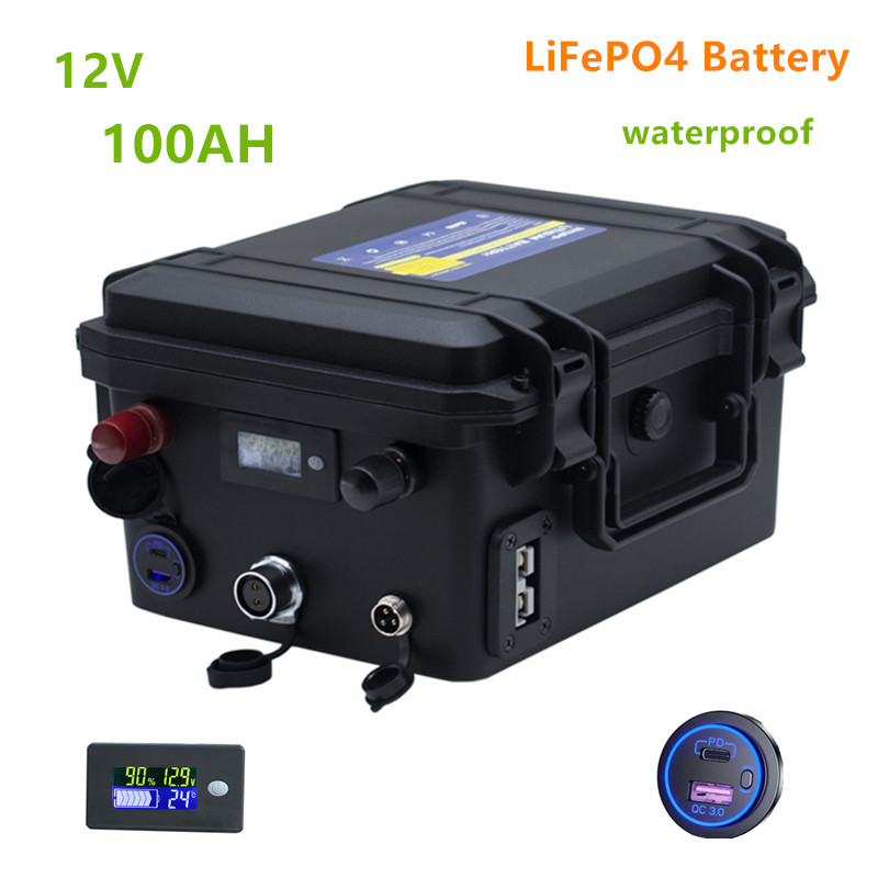 

12V 100ah lifepo4 battery waterproof lithium ion for inverter, boat motor