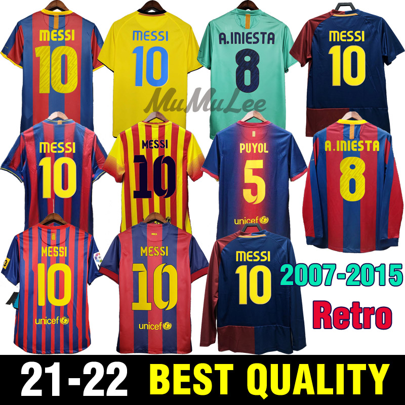 

2007 08 Retro MESSI INIESTA Soccer Jersey PUYOL GUARDIOLA 09 10 Football shirts RONALDINHO XAVI 11 12 NEYMAR JR PEDRO 13 14 SUAREZ 15 vintage