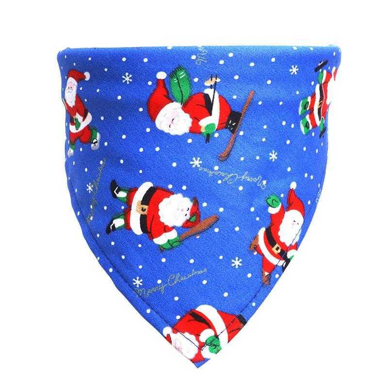 In Stock Christmas Pet Saliva Towel 7 Styles Pet Cotton Triangle Scarf Pet Dog Accessories Wholesale