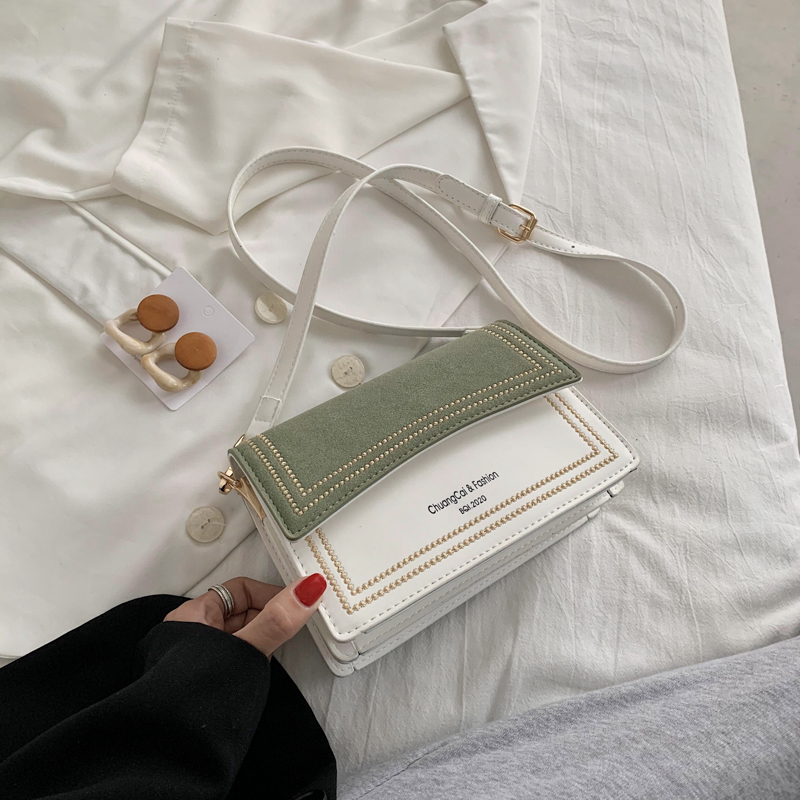 

Fashion hit color messenger bag lady bag casual shoulder bag luxury designer handbag lady small square mobile phone, Black