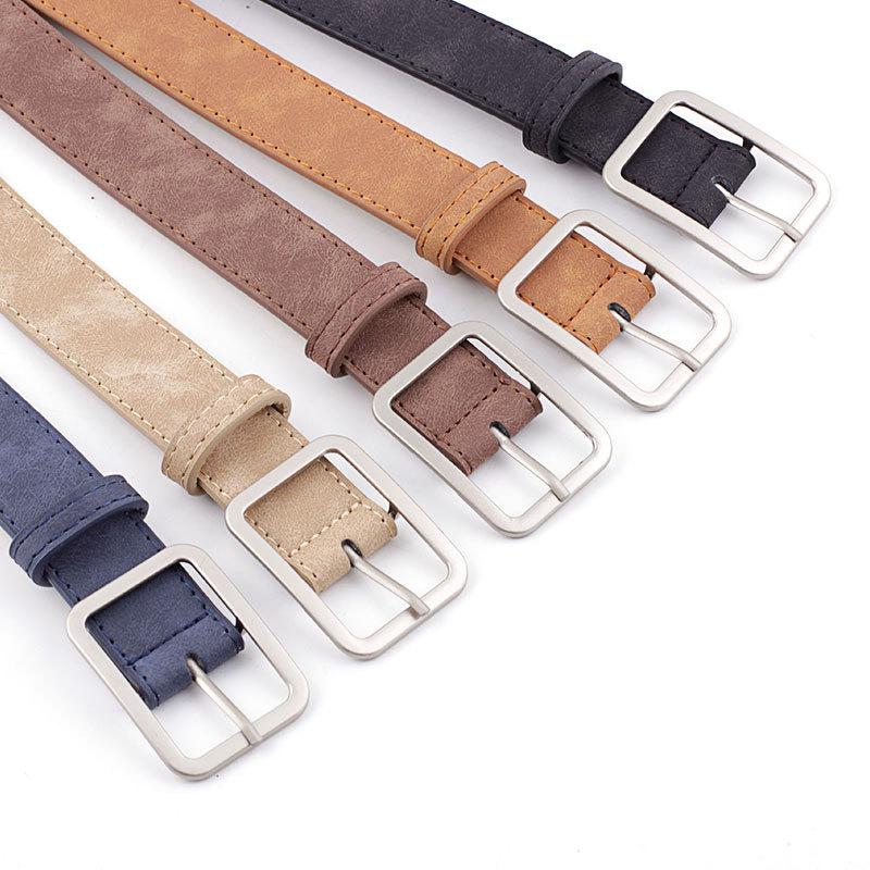 

Belts Q All-matching Adjustable Vintage Women Belt Waist Rectangle Buckle Casual PU Leather, Black