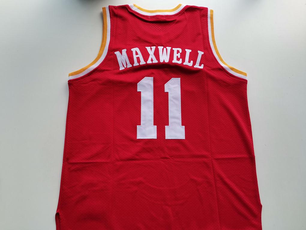 

Custom 604 Youth women Vintage #11 Vernon Maxwell 1993-97 Basketball Jersey Size S-4XL, Red men s-4xl