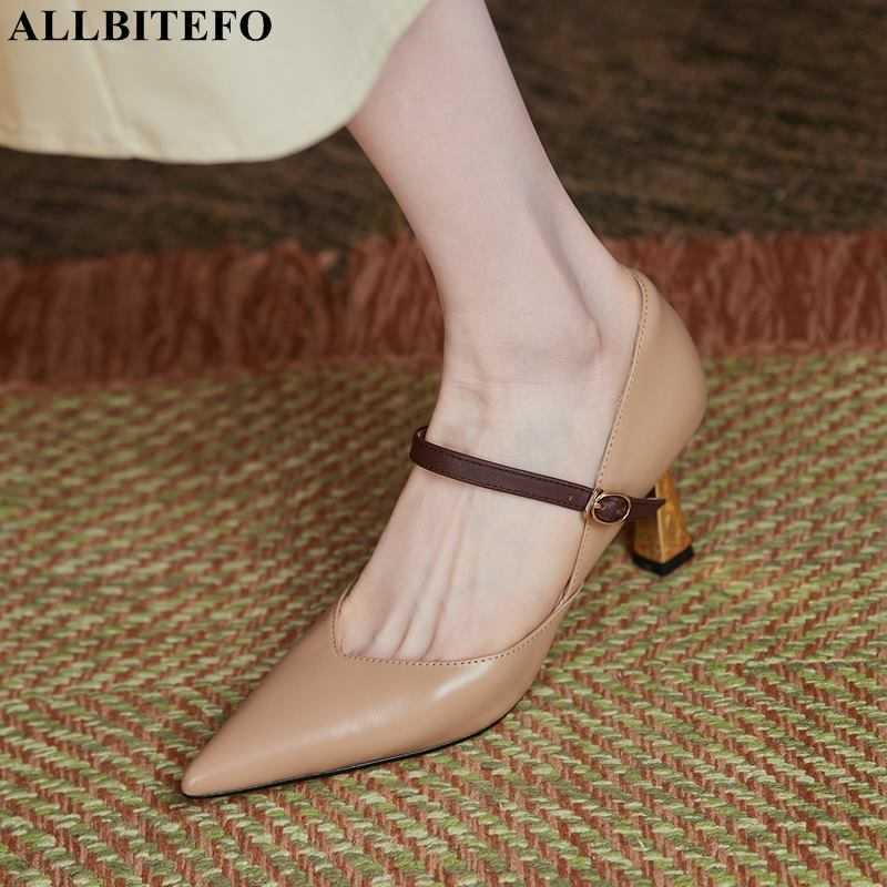 

ALLBITEFO gold heels genuine leather Two piece sexy high party women shoes autumn 210611, As picture