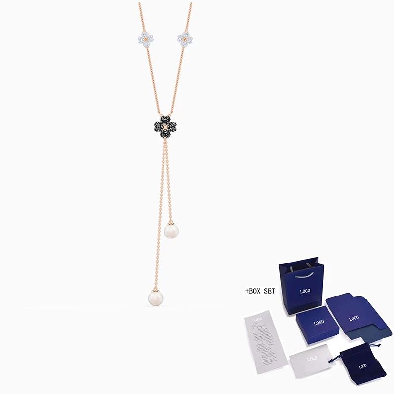 

Chains 2021 Fashion Jewelry LATISHA Y-Shaped Necklace Lucky Clover Decoration Symbolizing Female Elegant Romantic Gift